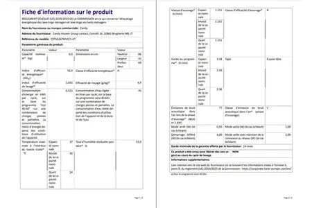 Lave-linge top CANDY CSTSG26TMVE/1-47
