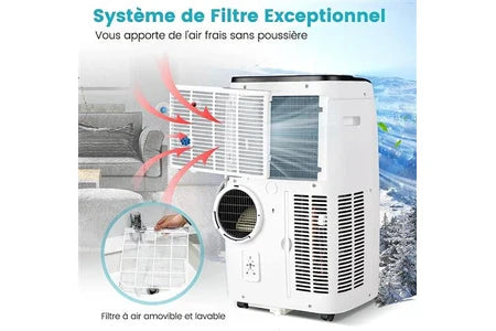 Climatiseur mobile Portable  Giantex 4 en 1 Contrôlé sur APP Intelligente 14000BTU