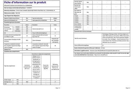 Cave de service Climadiff CBU7S1B
