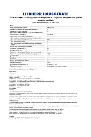 Cave de vieillissement Liebherr WK 66