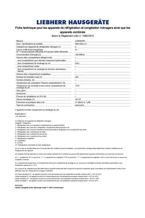 Cave de vieillissement Liebherr WKt 5552-21 GrandCru