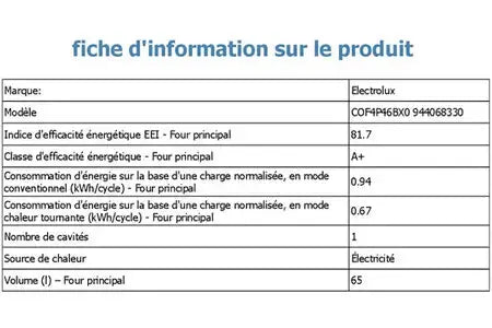 Four encastrable Electrolux COF4P46BX0