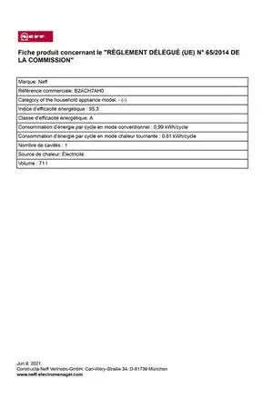 Four encastrable Neff B2ACH7AH0