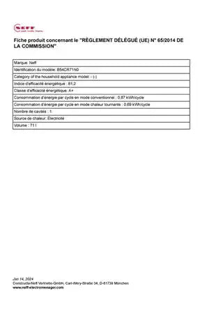 Four encastrable Neff B54CR71N0