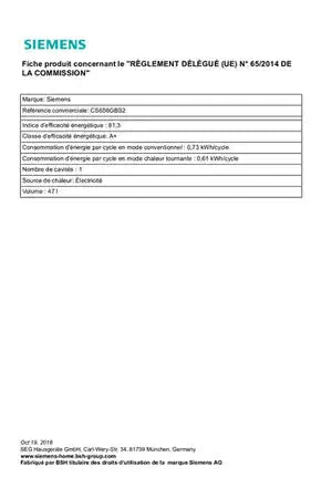 Four encastrable Siemens CS 656 GBS2