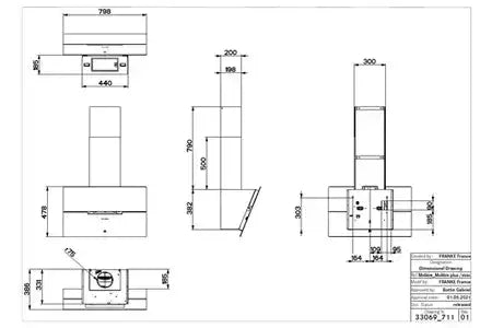 Hotte décorative murale Roblin Hotte inclinée MOLIERE 800 VERRE NOIR