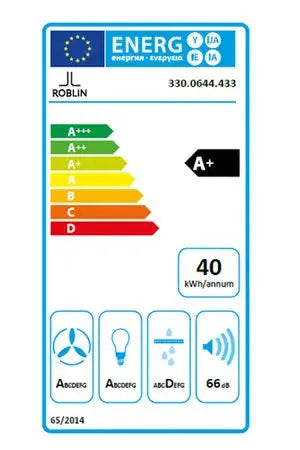 Hotte décorative murale Roblin Hotte inclinée MOLIERE 800 VERRE NOIR