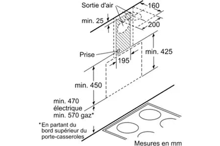 Hotte décorative murale Stoves HOTPYR100NOIR