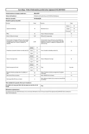 Lave-linge hublot Brandt WFB106QW