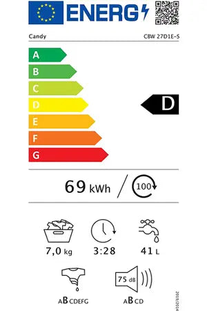 Lave-linge hublot Candy ENCASTRABLE - CBW 27D1E-S