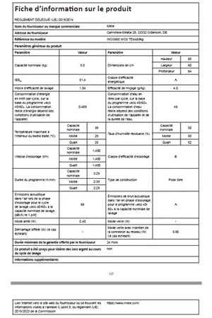 Lave-linge hublot MIELE WCG 660
