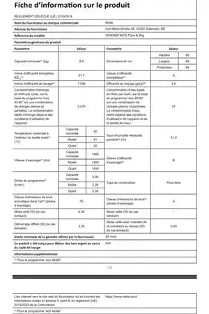 Lave-linge hublot Miele WWD660 TWINDOS