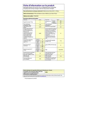 Lave-linge hublot PROLINE FP580DWH