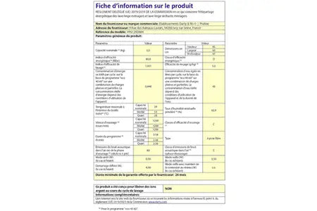 Lave-linge hublot PROLINE FP6120DWH