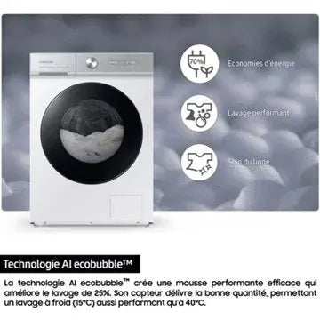 Lave linge hublot SAMSUNG WW11DB7B94GE Bespoke AI