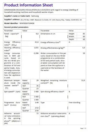 Lave-linge hublot SAMSUNG WW90DB7U94GB - BESPOKE AI