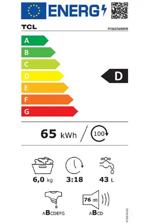 Lave-linge hublot Tcl FF0612WD0FR