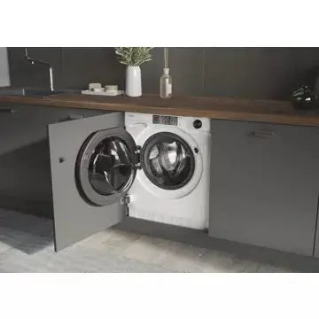 Lave linge séchant hublot  encastrable 							HAIER				HWD90B416FWB-FR