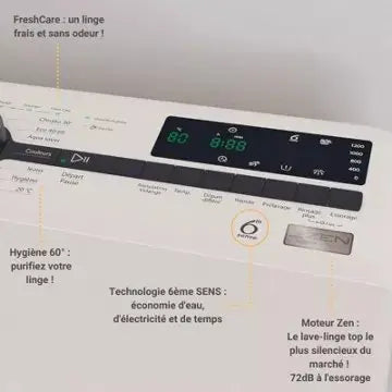 Lave linge top							WHIRLPOOL				ZENTDLRBX6252BSFR/N Silence