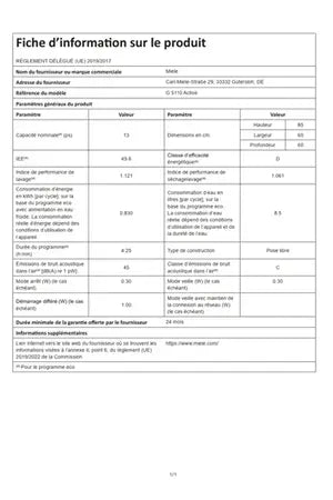 Lave-vaisselle Miele G5110BB