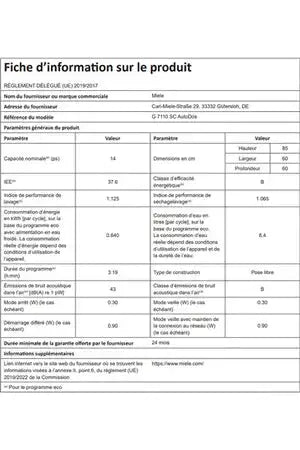 Lave-vaisselle Miele G7110SC