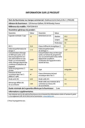 Lave-vaisselle Proline PSI4720W-B-X - encastrable 60cm