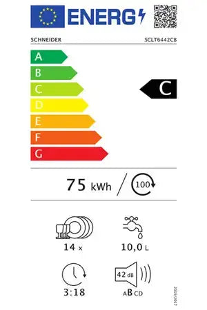Lave-vaisselle Schneider SCLT6442CB - Encastrable 60CM