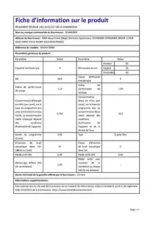 Lave-vaisselle Schneider SDW947DBM