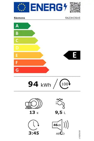 Lave-vaisselle Siemens SN23HI36VE VarioSpeed Plus