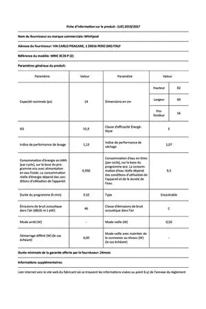Lave-vaisselle Whirlpool WRIC3C26P - encastrable 60cm