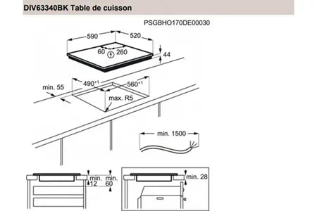 Plaque induction Electrolux DIV63340BK