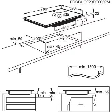 Table induction							ELECTROLUX				EIV85456 Flex