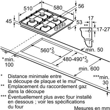 Table gaz							BOSCH				PBP6B2B80 Série 2 émail blanc