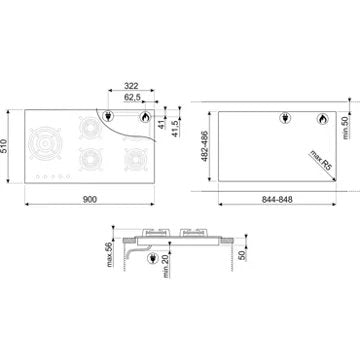 Table gaz							SMEG				PV395LN