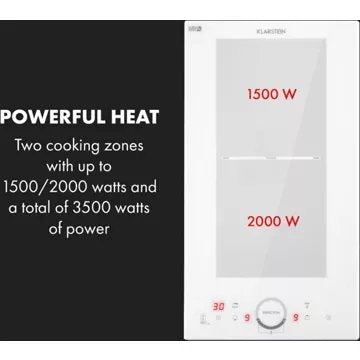 Domino vitrocéramique							KLARSTEIN				Delicatessa Slim 3500W - Blanc