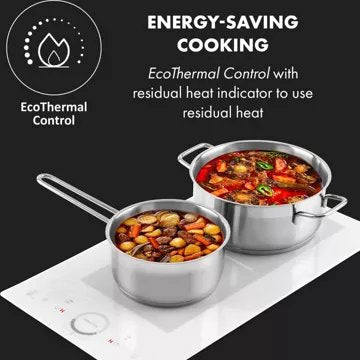 Domino vitrocéramique							KLARSTEIN				Delicatessa Slim 3500W - Blanc