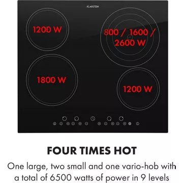 Table vitrocéramique							KLARSTEIN				Virtuosa - encastrable  - 6500W