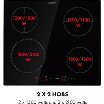 Table vitrocéramique							KLARSTEIN				Virtuosa EcoAdapt 7200W - Noir