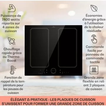 Table vitrocéramique							KLARSTEIN				Victoria 4 Flex 7400W - Noir