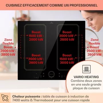 Table vitrocéramique							KLARSTEIN				Victoria 4 Flex 7400W - Noir