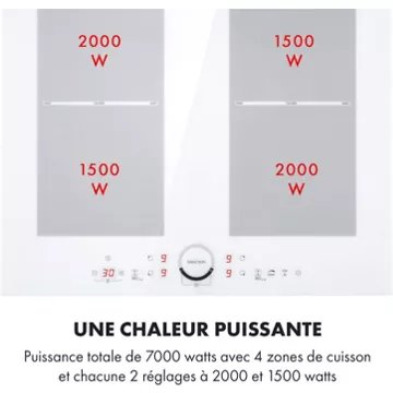 Table vitrocéramique							KLARSTEIN				Delicatessa 60 7000W - Blanc