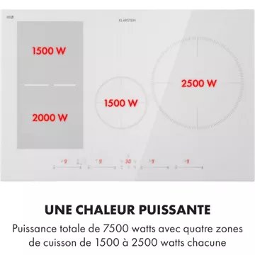 Table vitrocéramique							KLARSTEIN				Delicatessa 77 Hybrid - Blanc