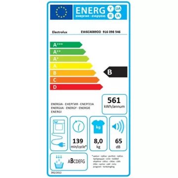 Sèche linge à condensation							ELECTROLUX				EW6C4089DD