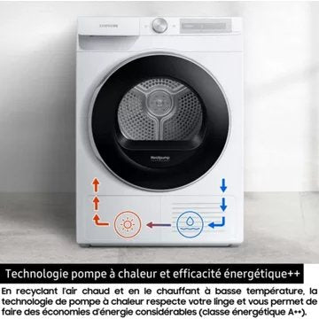 Sèche linge pompe à chaleur							SAMSUNG 				DV80CGC2B0TEEF