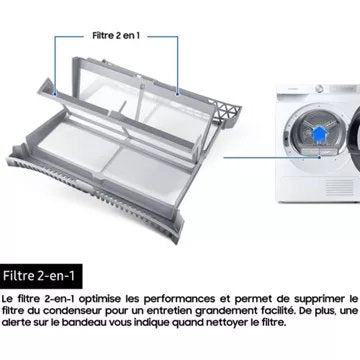 Sèche linge pompe à chaleur							SAMSUNG 				DV80CGC2B0TEEF