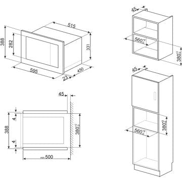 Micro ondes combiné encastrable 							SMEG				FMI625CN