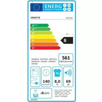 Sèche linge à condensation							VEDETTE				SFV182C