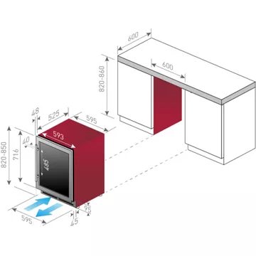 Cave à vin encastrable 							LE CHAI				LBN 445