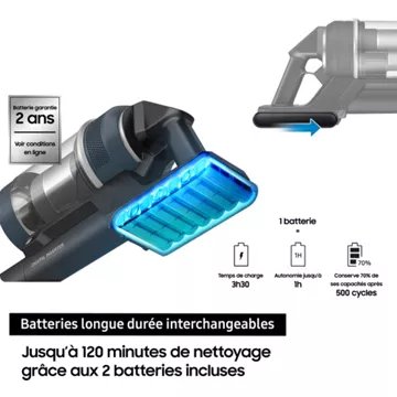 Aspirateur balai							SAMSUNG 				Jet 95 Pet 2 Batteries VS20C95D2TK