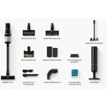 Aspirateur balai							SAMSUNG 				Bespoke Jet AI 2 batteries VS28C9784QK